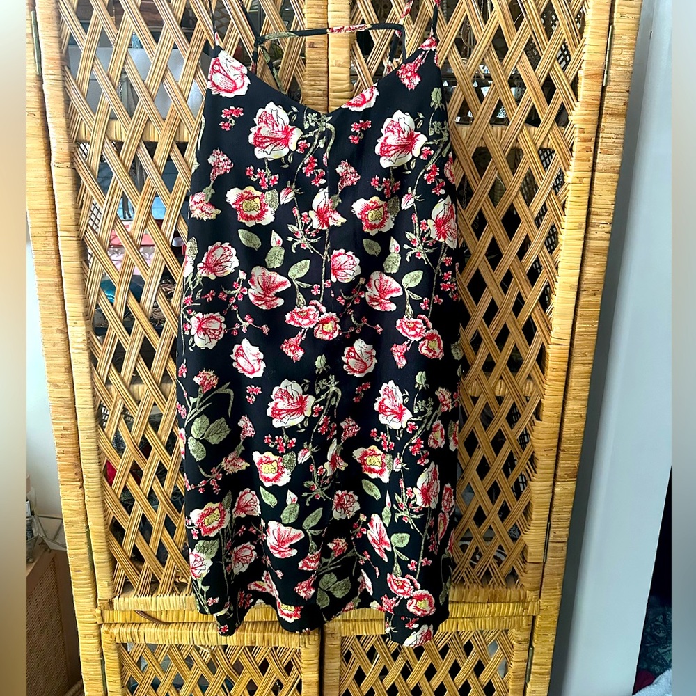 Cotton Candy Black Floral Mini Dress